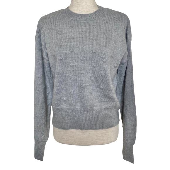 VYLETTE Gray Popcorn Knit Sweater Size Small Cute Comfy Casual - Picture 1 of 7